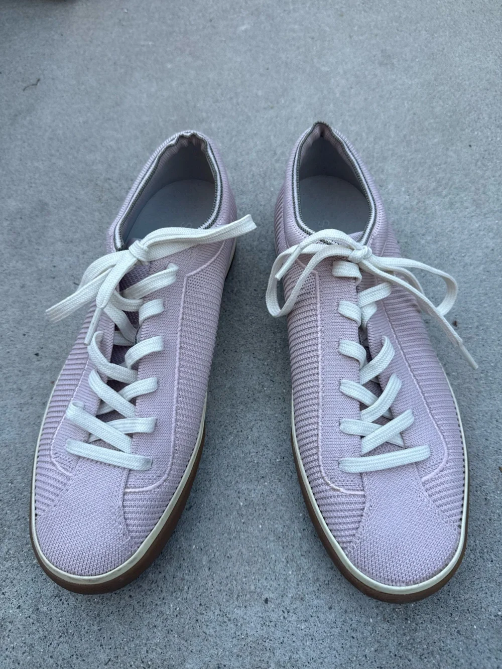 Rothy’s The Lace Up Sneaker in Light Pink Knit Streetwear Comfort Size Women’s 9